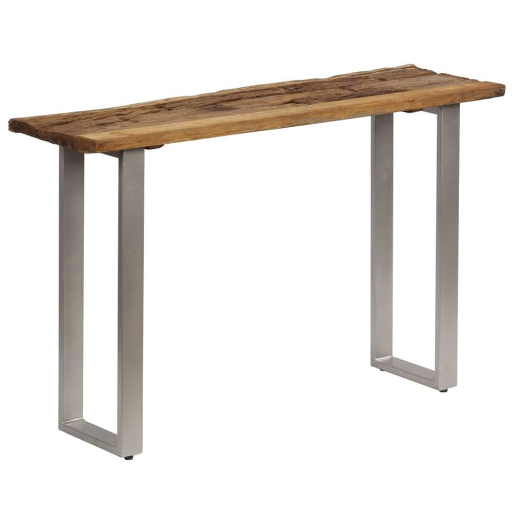 Vidaxl Konzolový stolík, recyklované drevo a oceľ 120x35x76 cm